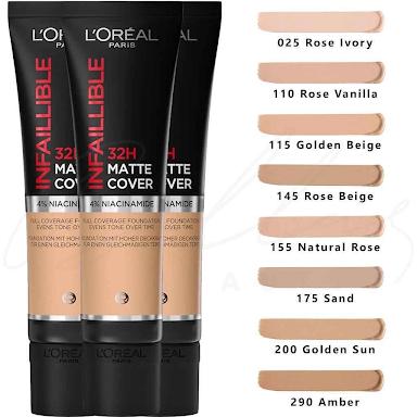 L'Oreal Paris Infallible 32H Matte Cover Foundation with 4% Niacinamide